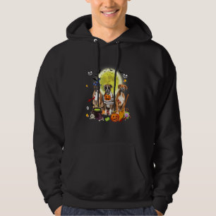 Tre Boxer Hundar Häxa Läskig Mummy Halloween Hoodie