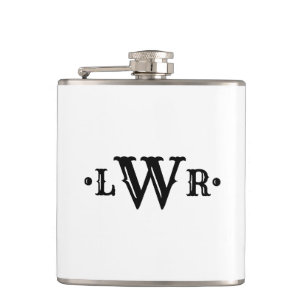 Tre Brev Monogram Anpassningsbar Elegant Black & W Fickplunta