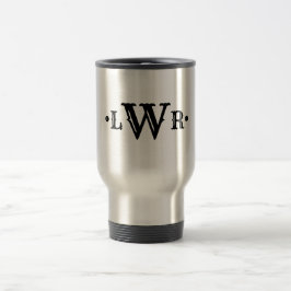 Tre Brev Monogram Anpassningsbar Elegant Black & W Resemugg