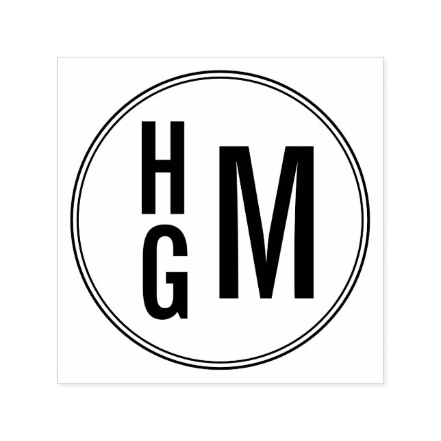 Tre Brev Monogram Self Inking Frimärke Självfärgande Stämpel (Design)