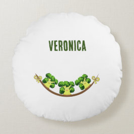 Tre broccoli rund kudde