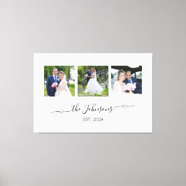 Tre Bröllop- foto - hjärtslag Namnteckning Canvastryck