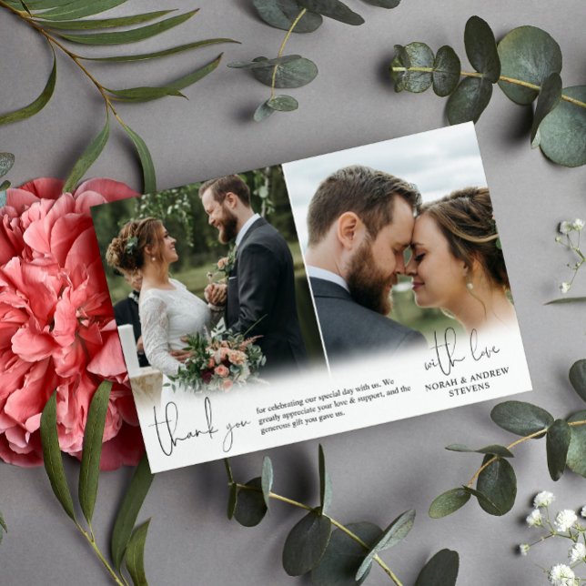 Tre Bröllop-fotohandskript Tack Kort (Skapare uppladdad)