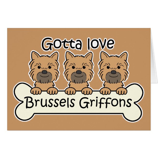 Tre Bryssel Griffons OBS Kort (Framsidan Horizontal)