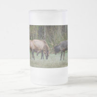 Tre Bull Elk Fight Frosted Mugg