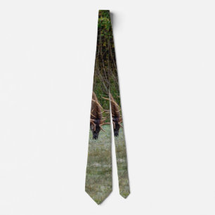 Tre Bull Elk Fight Neck Tie Slips