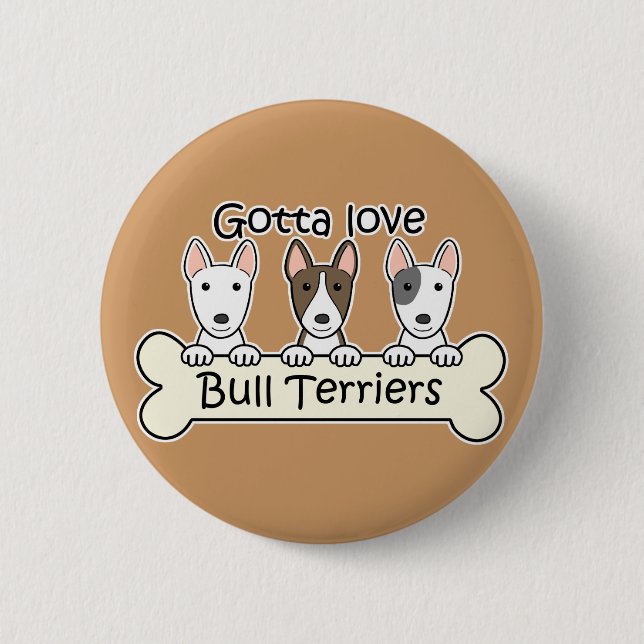 Tre Bull Terriers Knapp (Framsida)