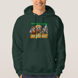 Tre bulldoggar i kostymer hoodie