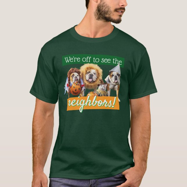Tre bulldoggar i kostymer t shirt (Framsida)