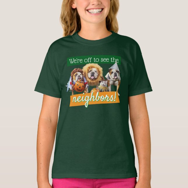 Tre bulldoggar i kostymer t shirt (Framsida)