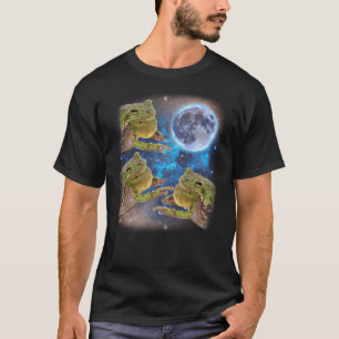 Tre bullfrog Måne-kursivt PM Funny 3 Bullgrogs T Shirt