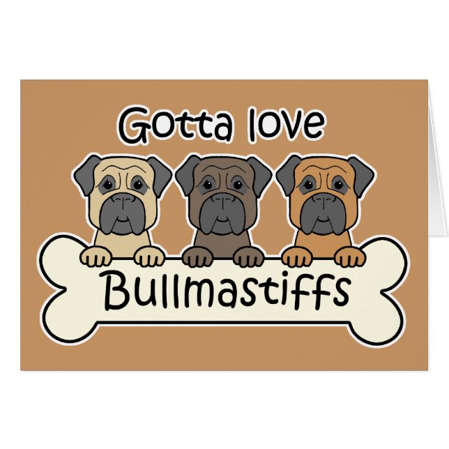 Tre Bullmastiffs OBS Kort (Framsidan Horizontal)