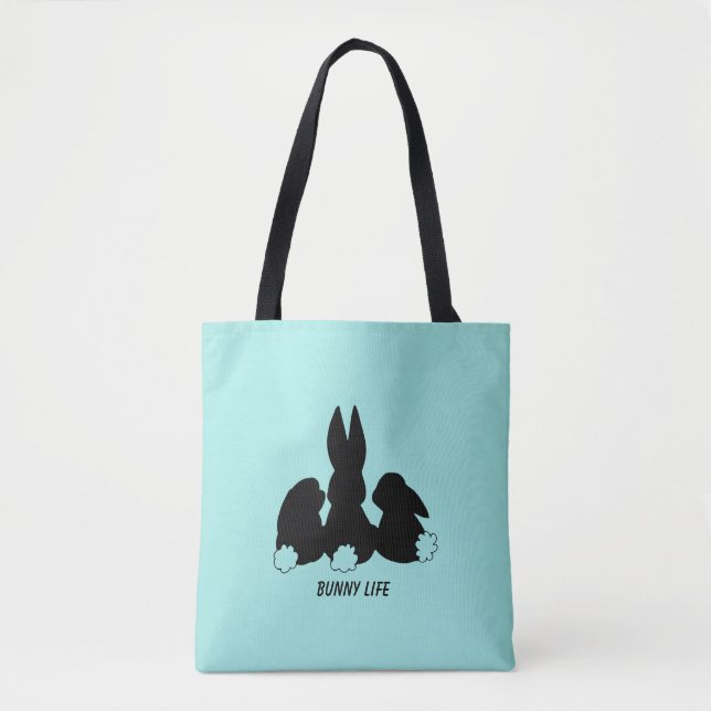 Tre Bunny Rabbits Tote Bag Tygkasse (Framsida)