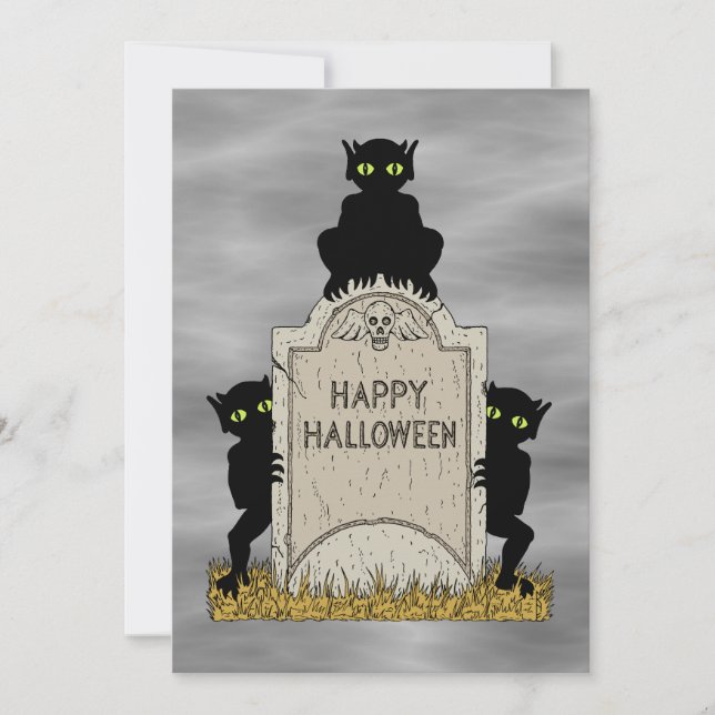 Tre busar God Halloween Inbjudningar (Framsida)