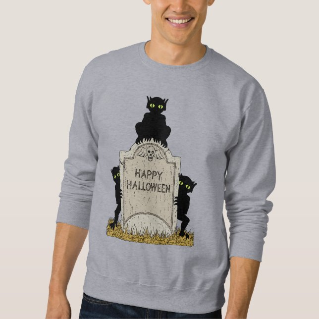Tre busar God Halloween Lång Ärmad Tröja (Framsida)