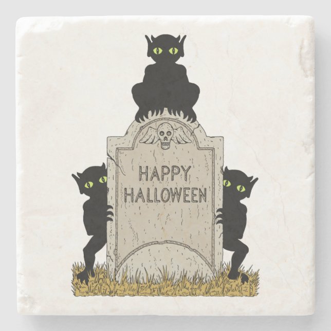 Tre busar God Halloween Stenunderlägg (Framsidan)