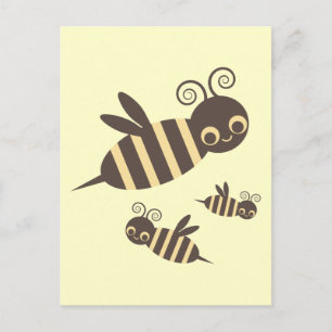 Tre Buzzin Bees Vykort