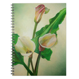 Tre Calla Lilies Stunning Botanical Acrylic Anteckningsbok