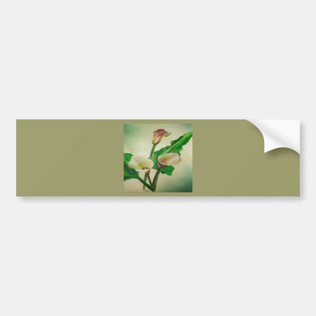 Tre Calla Lilies Stunning Botanical Acrylic Bildekal (Framsidan)