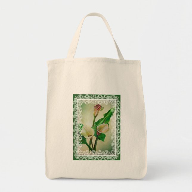 Tre Calla Lilies Stunning Botanical Acrylic Tygkasse (Framsidan)