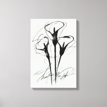 Tre Callas i Rad | Minimalistisk Botanisk Canvasdu