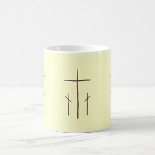 Tre Calvary kristna kors Kaffemugg