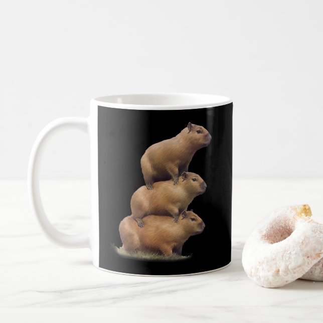 Tre Capybaras Funny Capybara Humor Stack Animal Kaffemugg (Med munk)