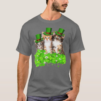 Tre Cat St patricks day Kattunge Kitten Älskare Ir T Shirt