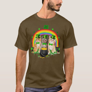 Tre Cat St patricks day Kitten Älskare Iris T Shirt