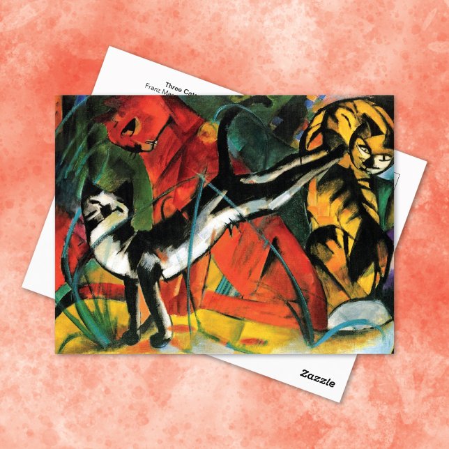 Tre Cats Franz Marc Abstrakt Vykort (Skapare uppladdad)