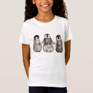 Tre Chickar av vattenfärgen Emperor Penguin  T Shirt