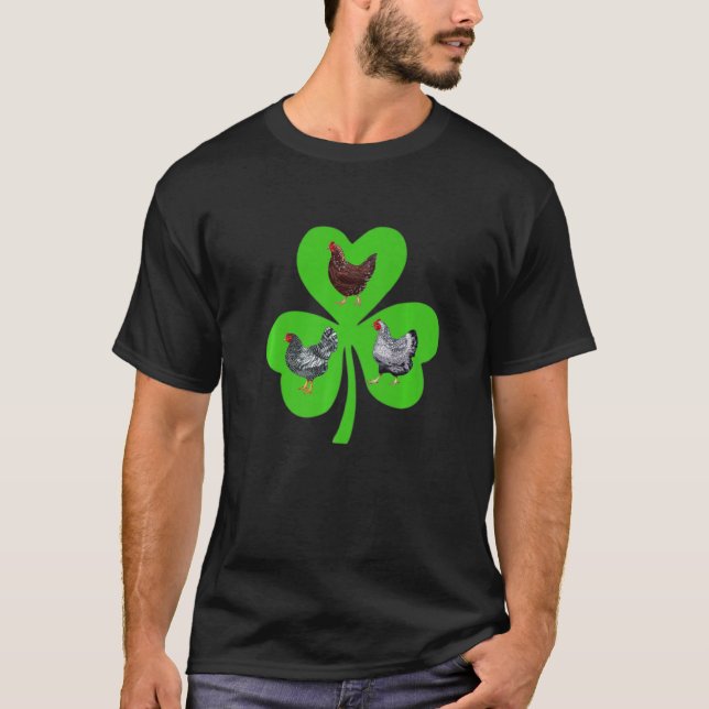 Tre Chicken Shamrock St patricks day Irish Funny T Shirt (Framsida)