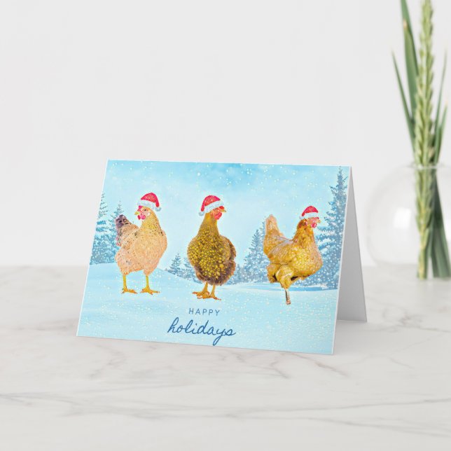 Tre Chickens julkort Helgkort (Framsida)