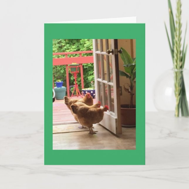 Tre Chickens notecard Anteckningskort (Framsida)