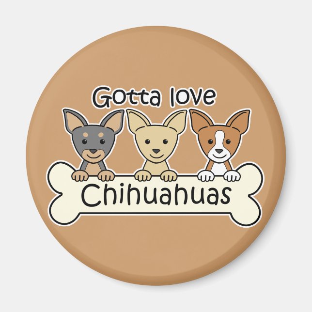 Tre Chihuahuas Magnet (Framsidan)