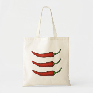 Tre Chiles Hett Red Chili Pepper Peppers Tote Tygkasse