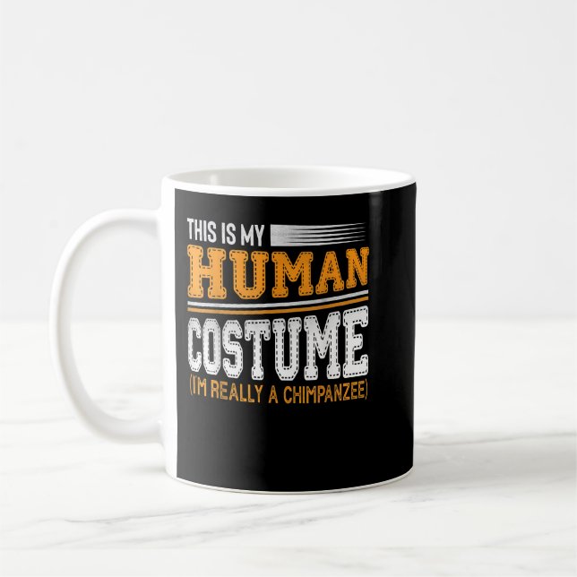 Tre Chimpanzee Måne Funny 3 Chimps Howling Parod Kaffemugg (Vänster)