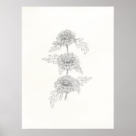 Tre Chrysanthemes Skriv ut Poster