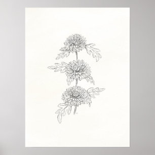 Tre Chrysanthemes Skriv ut Poster