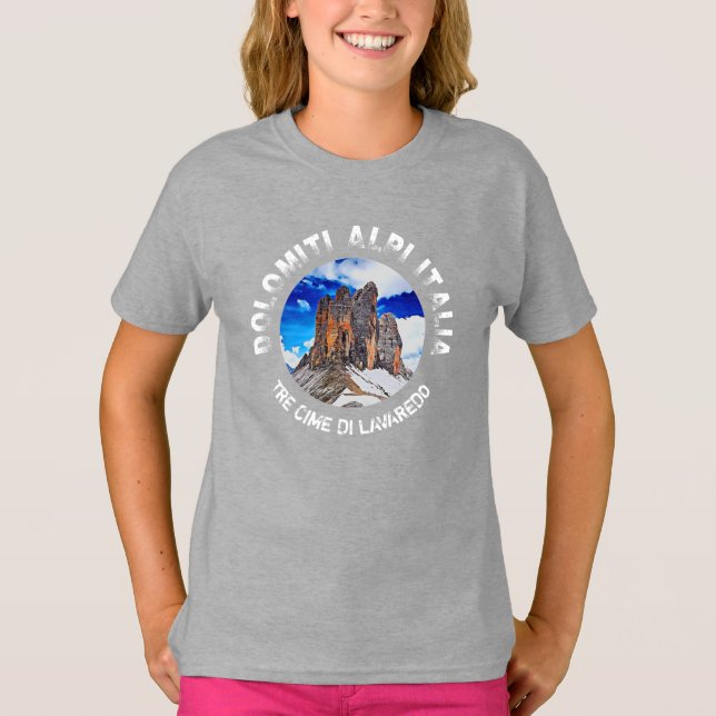 Tre Cime di Lavaredo. Dolomiti. Italia. T Shirt (Framsida)
