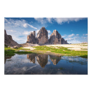 Tre Cime di Lavaredo/Drei Zinnen Dolomitberg Fototryck