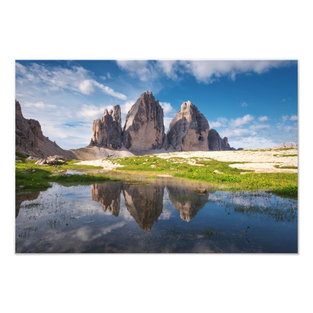 Tre Cime di Lavaredo/Drei Zinnen Dolomitberg Fototryck (Framsidan)