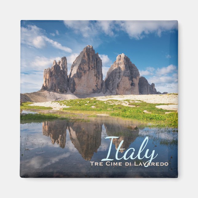 Tre Cime di Lavaredo/Drei Zinnen Dolomite mountain Magnet (Framsidan)