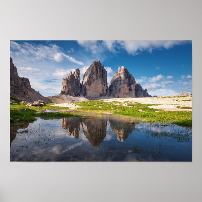 Tre Cime di Lavaredo/Drei Zinnen Dolomite mountain Poster (Framsidan)