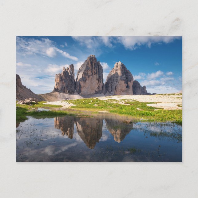 Tre Cime di Lavaredo/Drei Zinnen Dolomite mountain Vykort (Framsida)