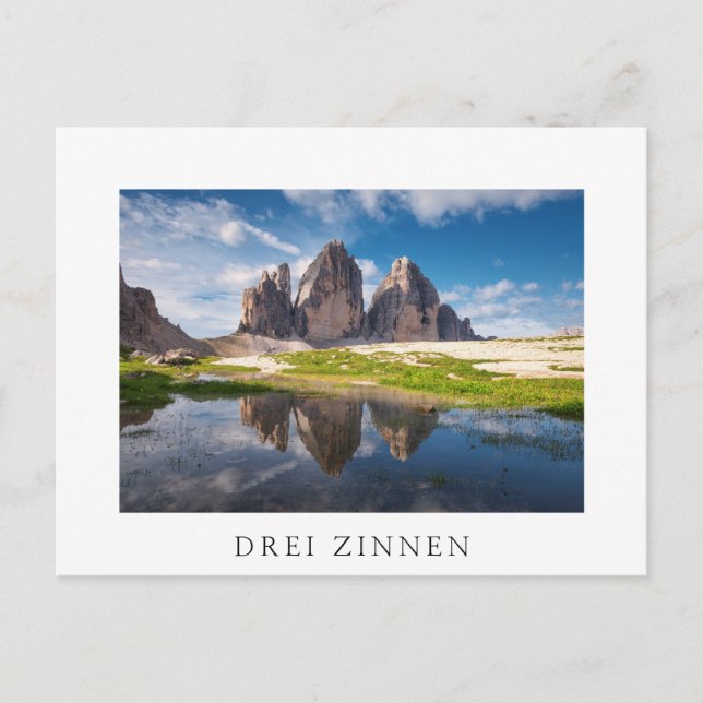 Tre Cime di Lavaredo/Drei Zinnen Dolomite mountain Vykort (Framsida)