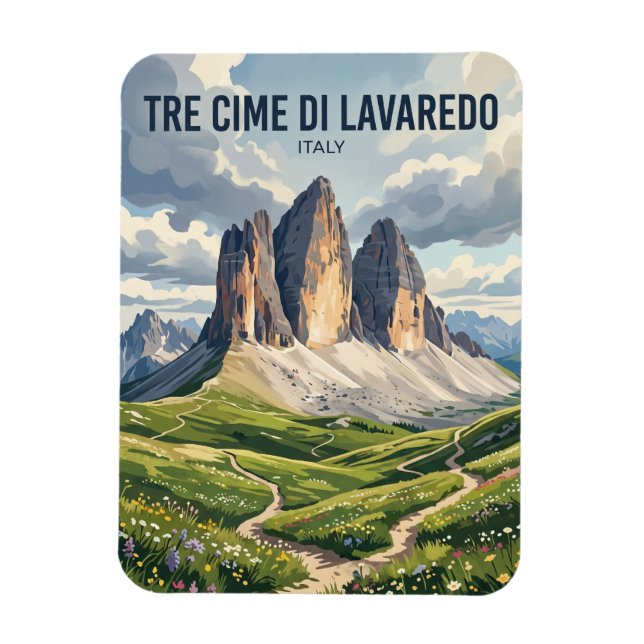 Tre Cime di Lavaredo Italien Magnet (Vertikal)
