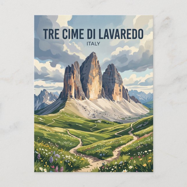 Tre Cime di Lavaredo Italien Vykort (Framsida)