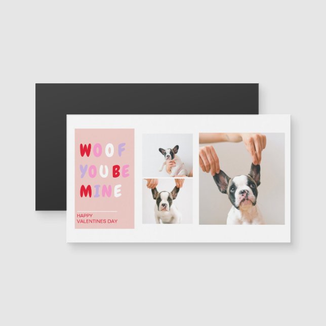 Tre Collage Photo | Valentines Gift med Hund (Fram/baksida)