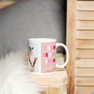 Tre Collage Photo Valentines Gift med Hund Kaffemugg